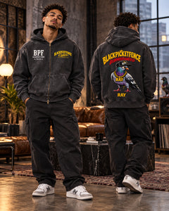BPF RAYSunfade Two-way Zipper Boxy Fleece Hoodie