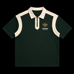 Unisex Color Block Quarter Zip Polo Shirt