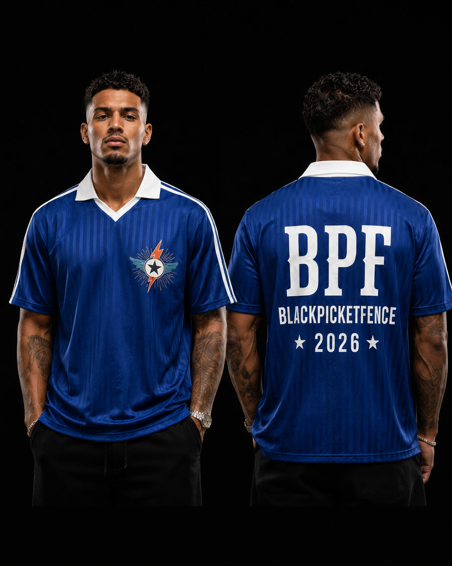 Contrast Collar Striped Soccer Jersey
