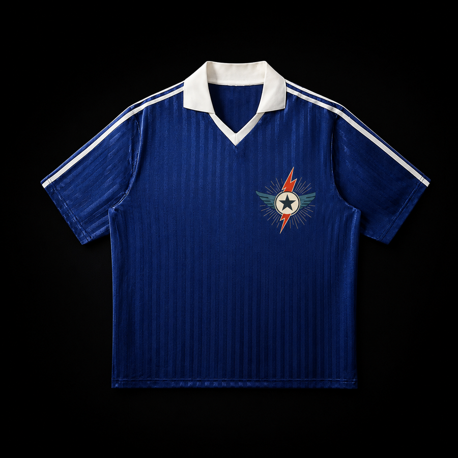Contrast Collar Striped Soccer Jersey