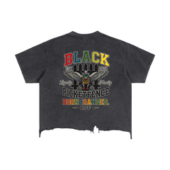 Vintage Wash Boxy Distressed Hem T-Shirt