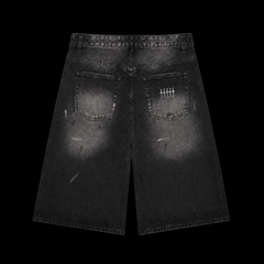 Men’s Vintage Wash Wide Leg Denim Shorts