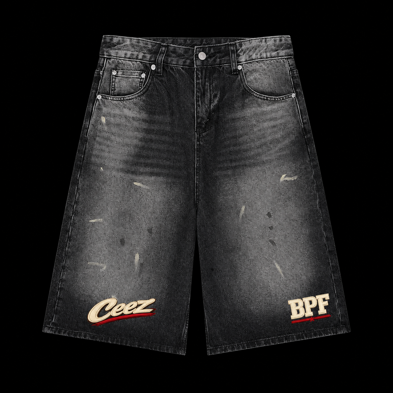 Men’s Vintage Wash Wide Leg Denim Shorts