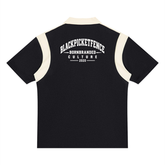 Unisex Color Block Quarter Zip Polo Shirt