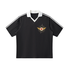 Contrast Collar Striped Soccer Jersey